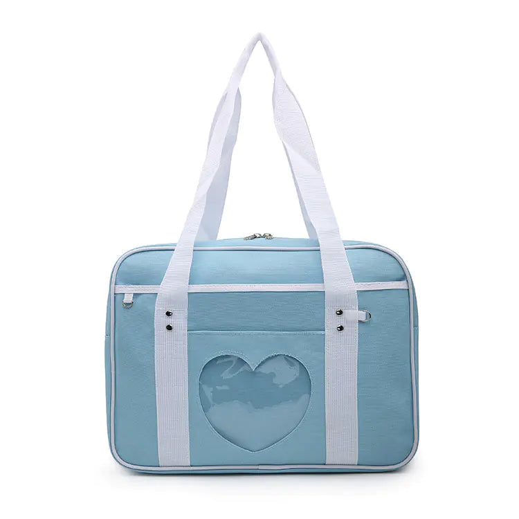 Sac à main grand format à motif cœur