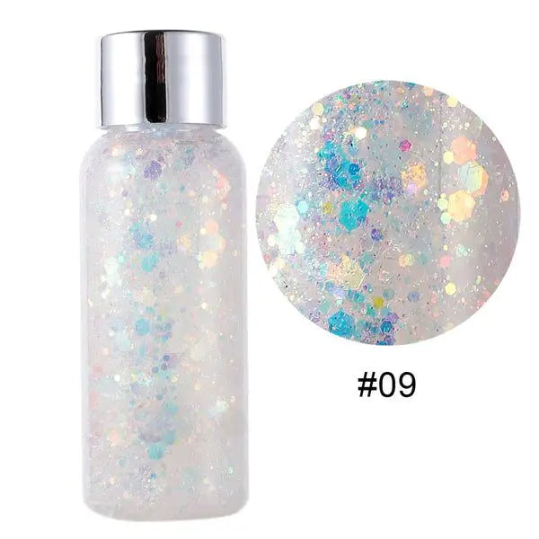 Gel paillettes look scintillant