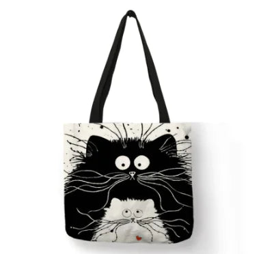 Sac en lin motif chat Secret de Soi