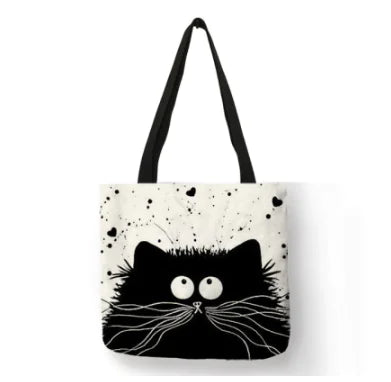 Sac en lin motif chat Secret de Soi