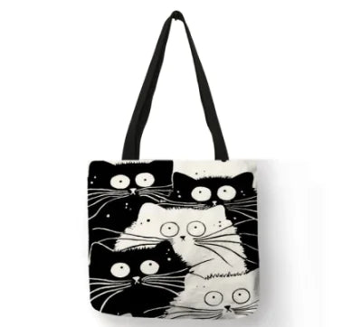 Sac en lin motif chat Secret de Soi