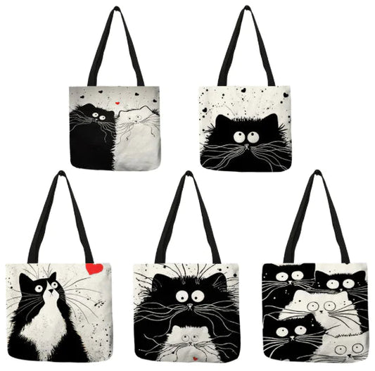 Sac en lin motif chat Secret de Soi