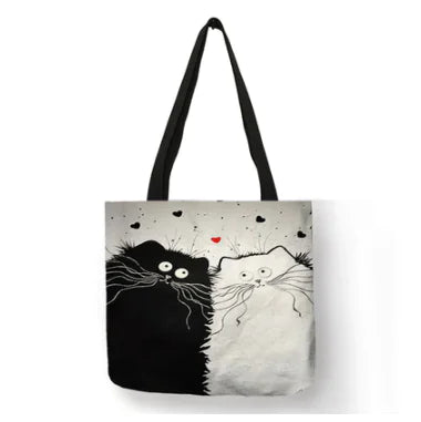 Sac en lin motif chat Secret de Soi