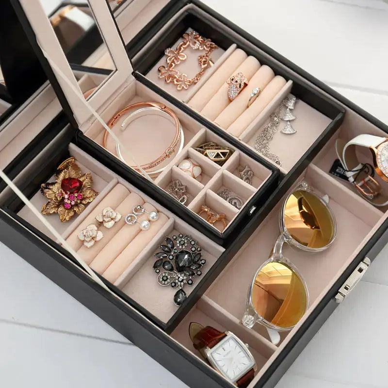 boîte à bijoux en cuir