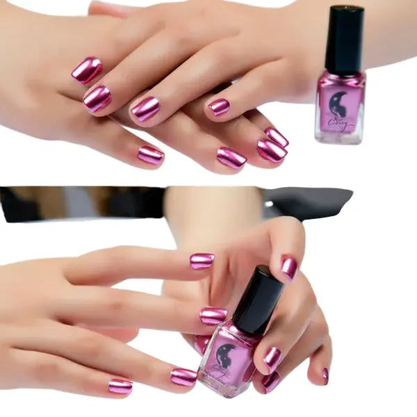 vernis à ongles métallisé effet miroir
